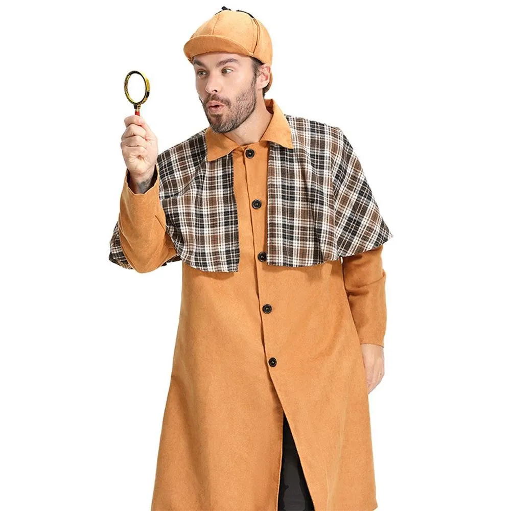 Mystery Game Role Playing Men Detective Adult Cosplay Costume Outfits Carnival Suit