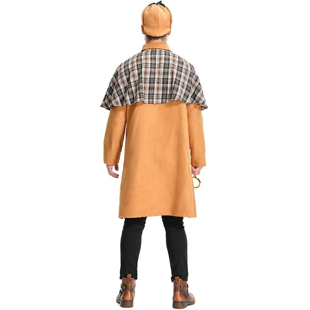Mystery Game Role Playing Men Detective Adult Cosplay Costume Outfits Carnival Suit