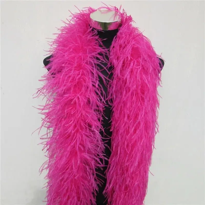 Natural Ostrich Feather Boa - 2 Meter Length Boa for Party, Dance, Stage Performance