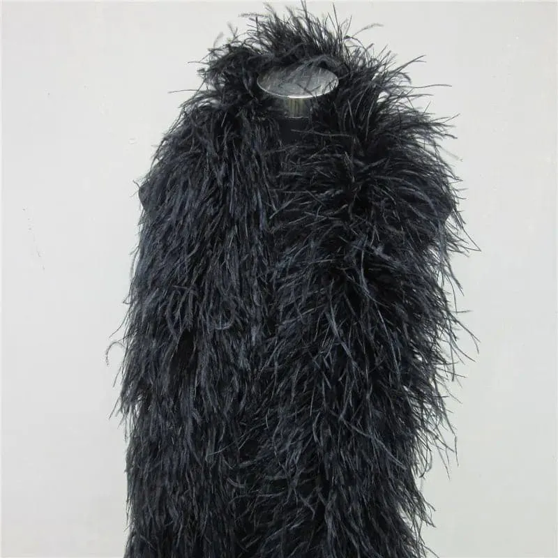 Natural Ostrich Feather Boa - 2 Meter Length Boa for Party, Dance, Stage Performance