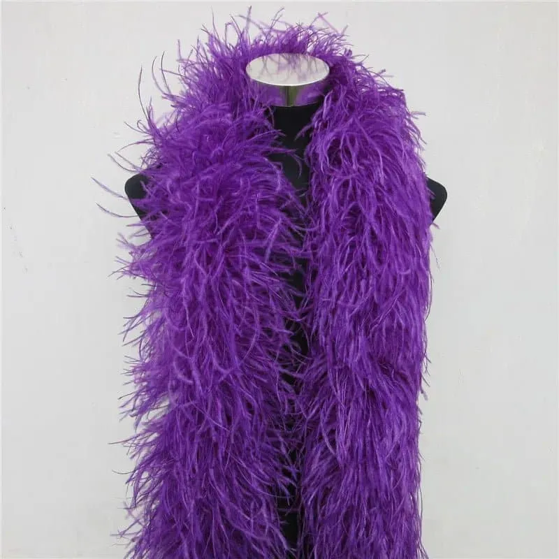 Natural Ostrich Feather Boa - 2 Meter Length Boa for Party, Dance, Stage Performance