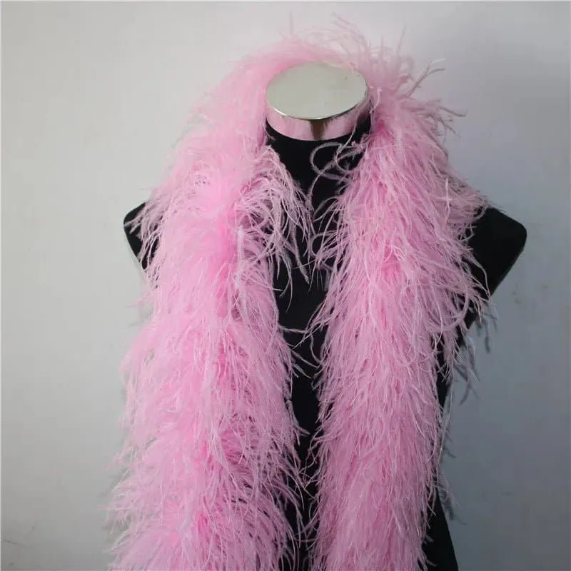 Natural Ostrich Feather Boa - 2 Meter Length Boa for Party, Dance, Stage Performance