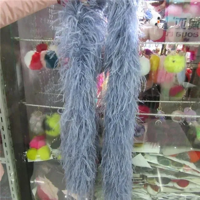 Natural Ostrich Feather Boa - 2 Meter Length Boa for Party, Dance, Stage Performance