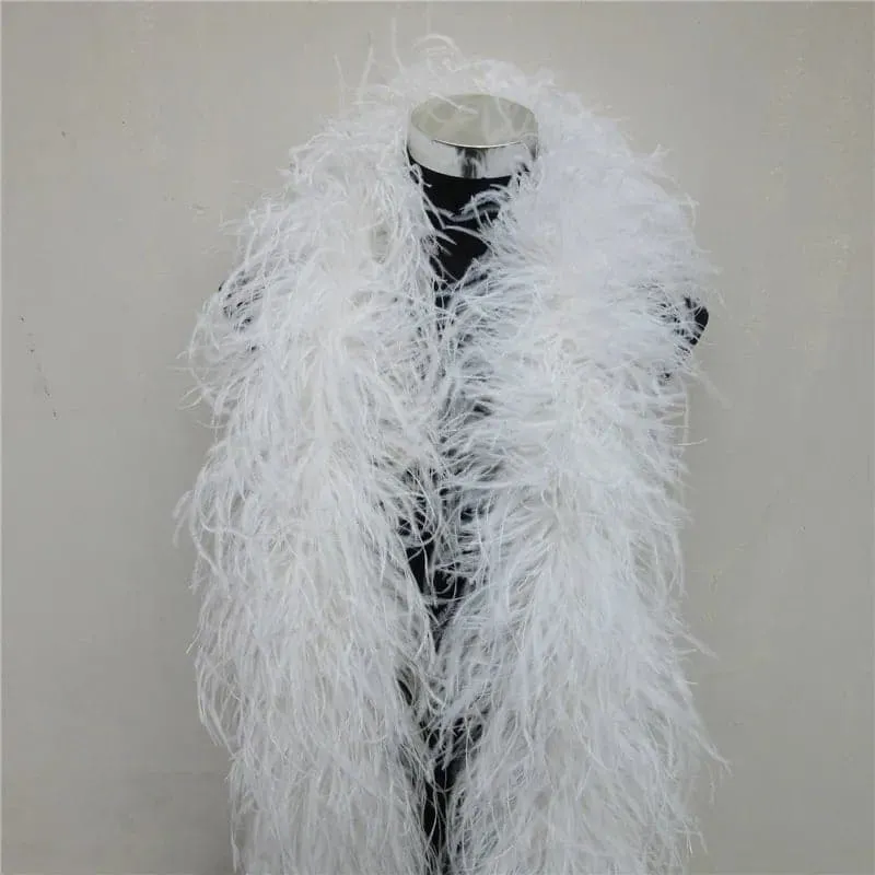 Natural Ostrich Feather Boa - 2 Meter Length Boa for Party, Dance, Stage Performance