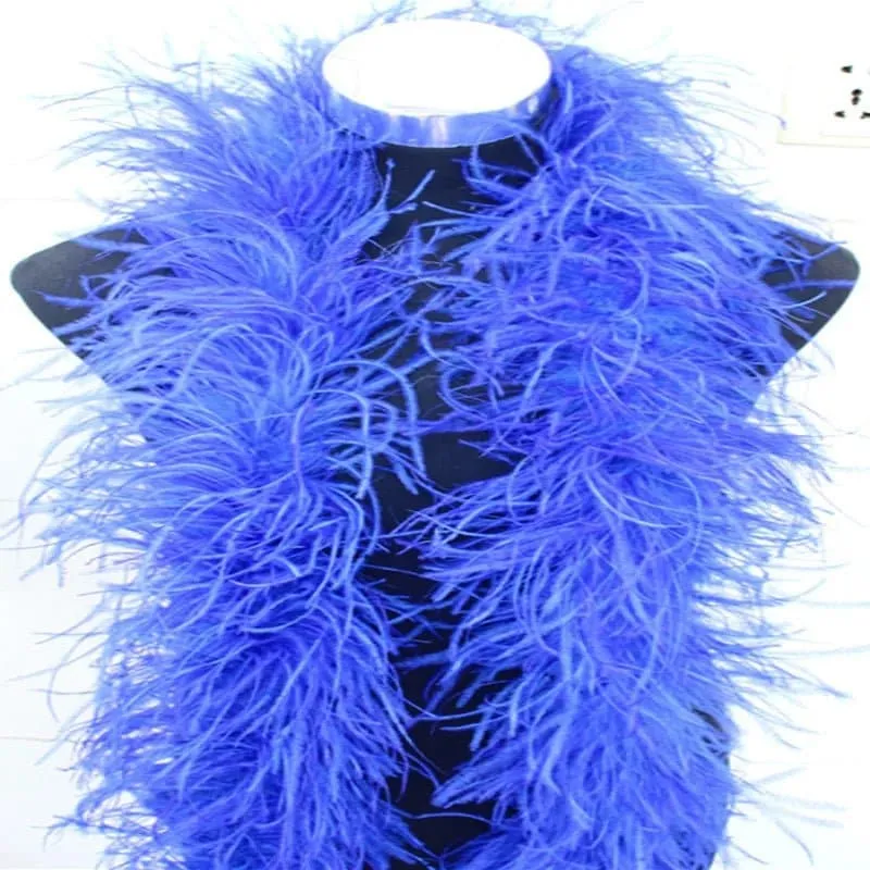 Natural Ostrich Feather Boa - 2 Meter Length Boa for Party, Dance, Stage Performance