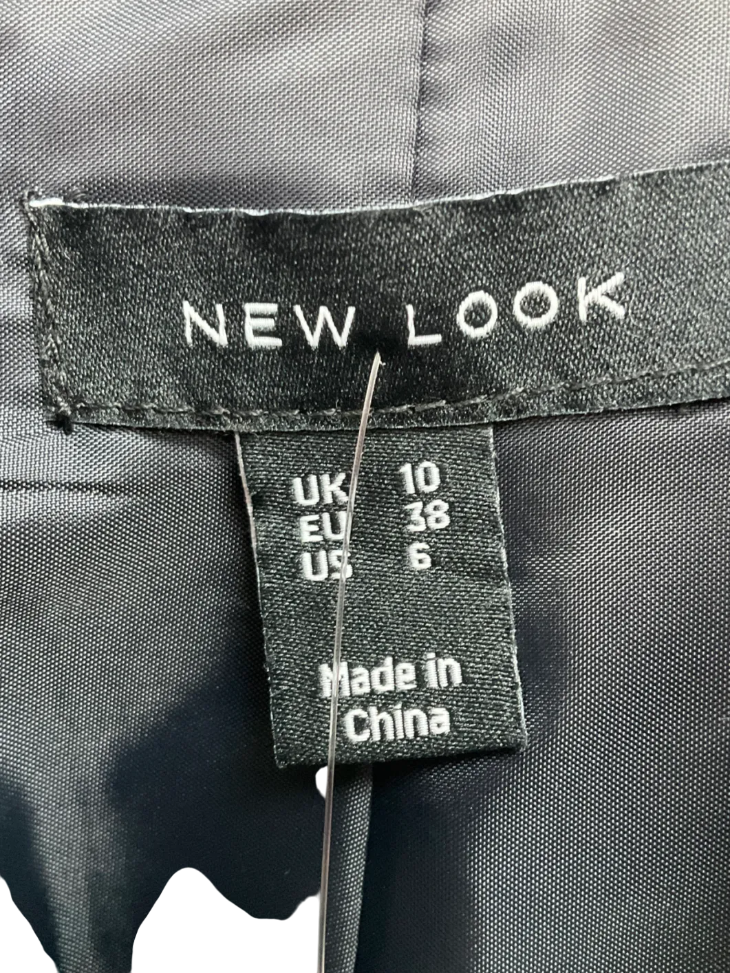 New Look Blue Navy Cropped Pea Coat UK 10