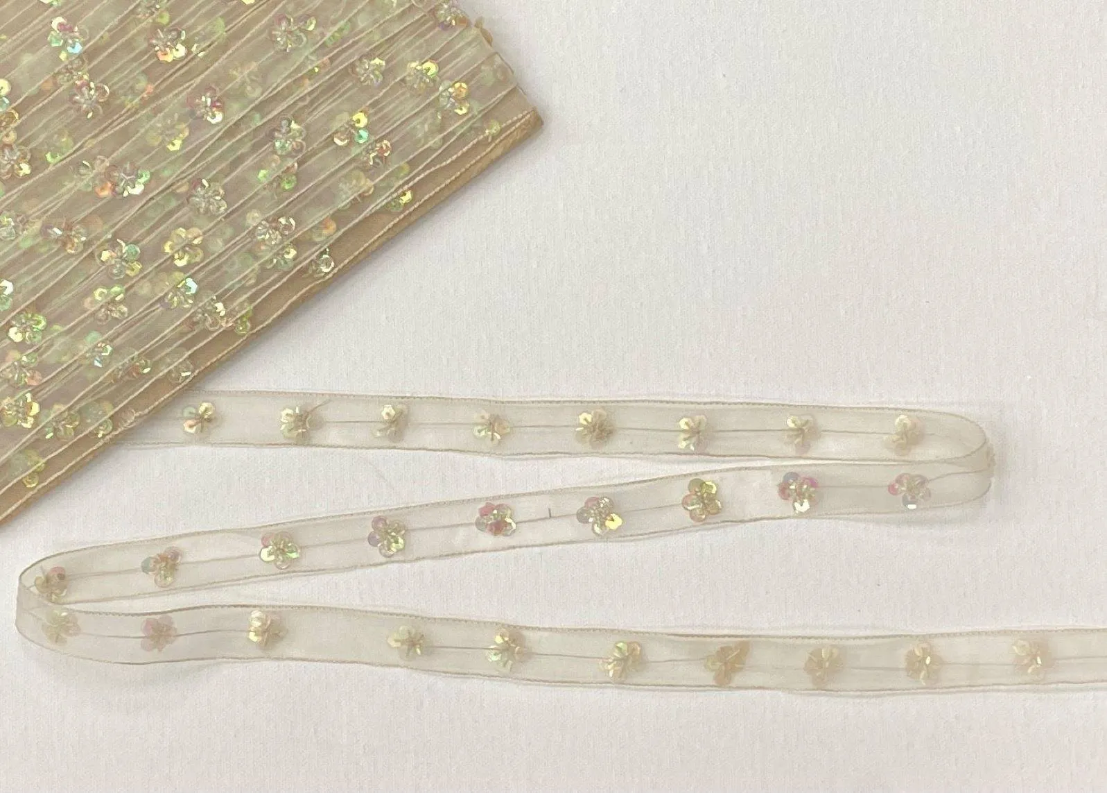 Organza Ribbon - Pearl Flower