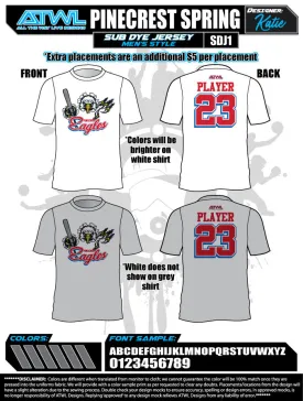 Pinecrest Spring  2021 Parent Men Sub dye Jerseys