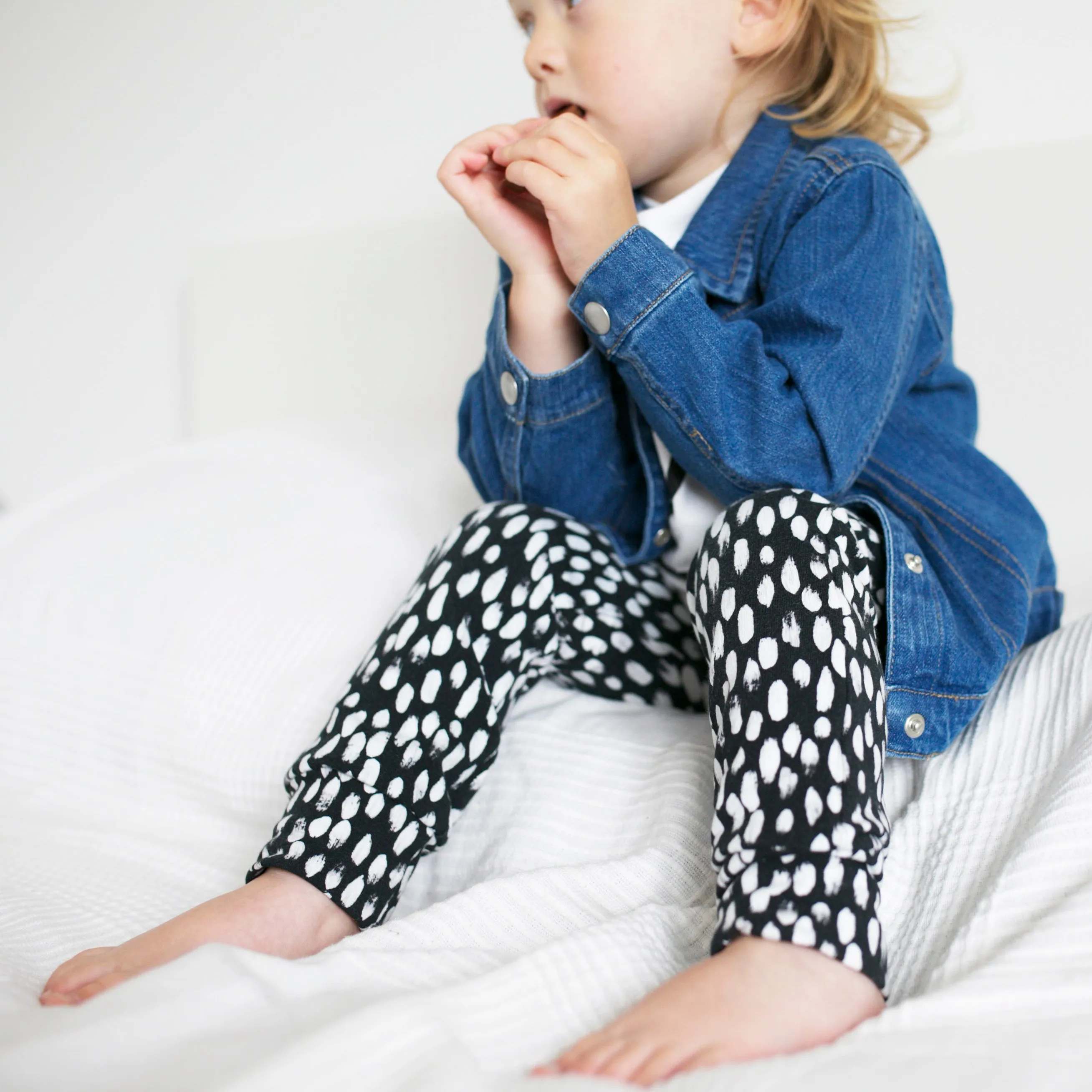 Pink Flock Leopard Childs Denim Jacket