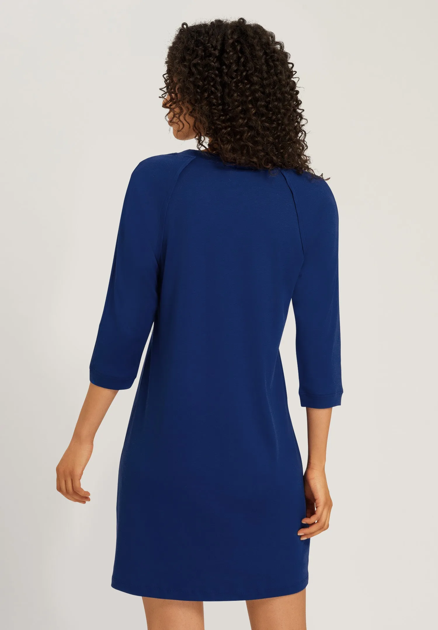 Pure Essence V-Neck Cotton Nightgown | Deep Indigo 77948-1653