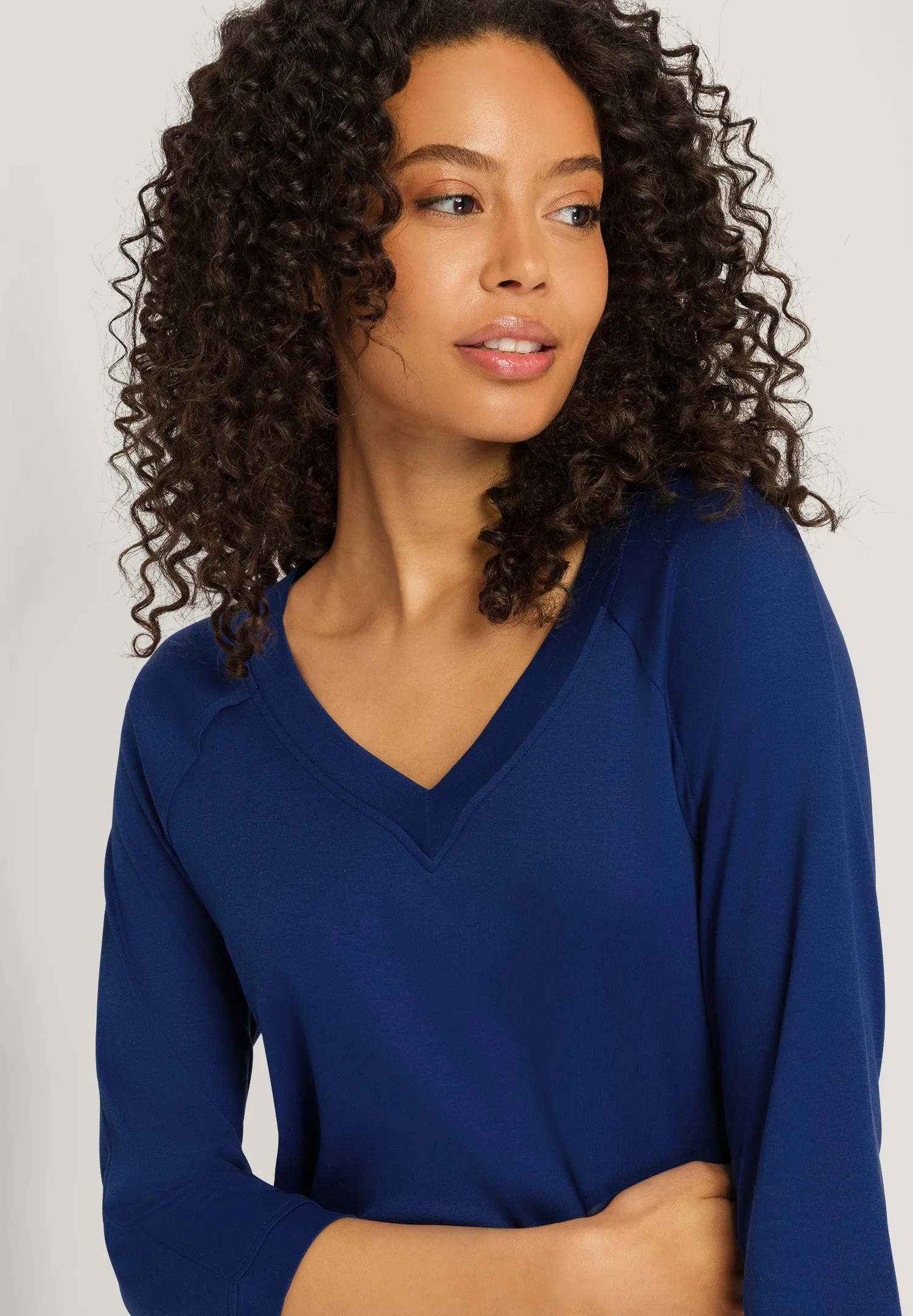 Pure Essence V-Neck Cotton Nightgown | Deep Indigo 77948-1653