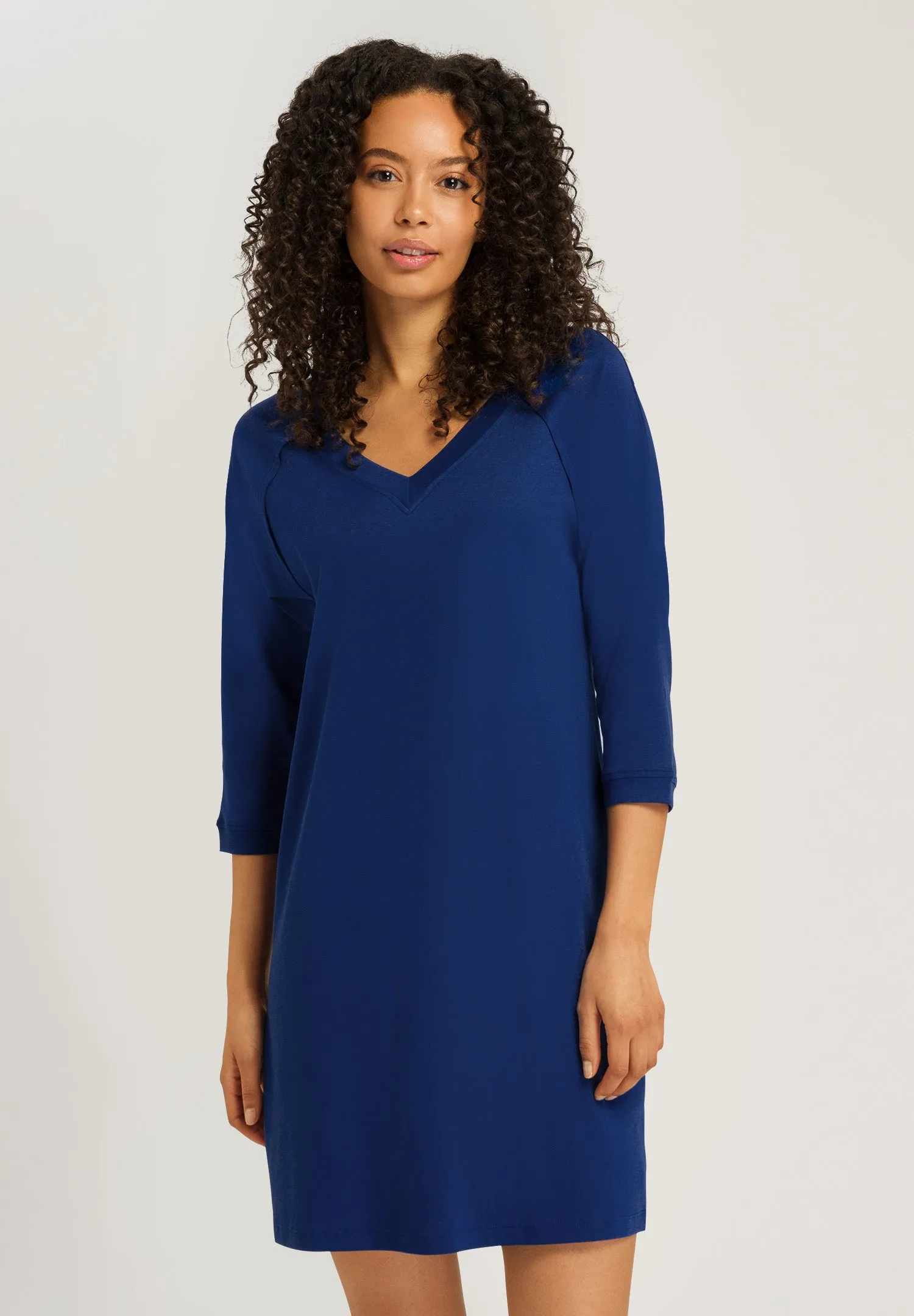 Pure Essence V-Neck Cotton Nightgown | Deep Indigo 77948-1653