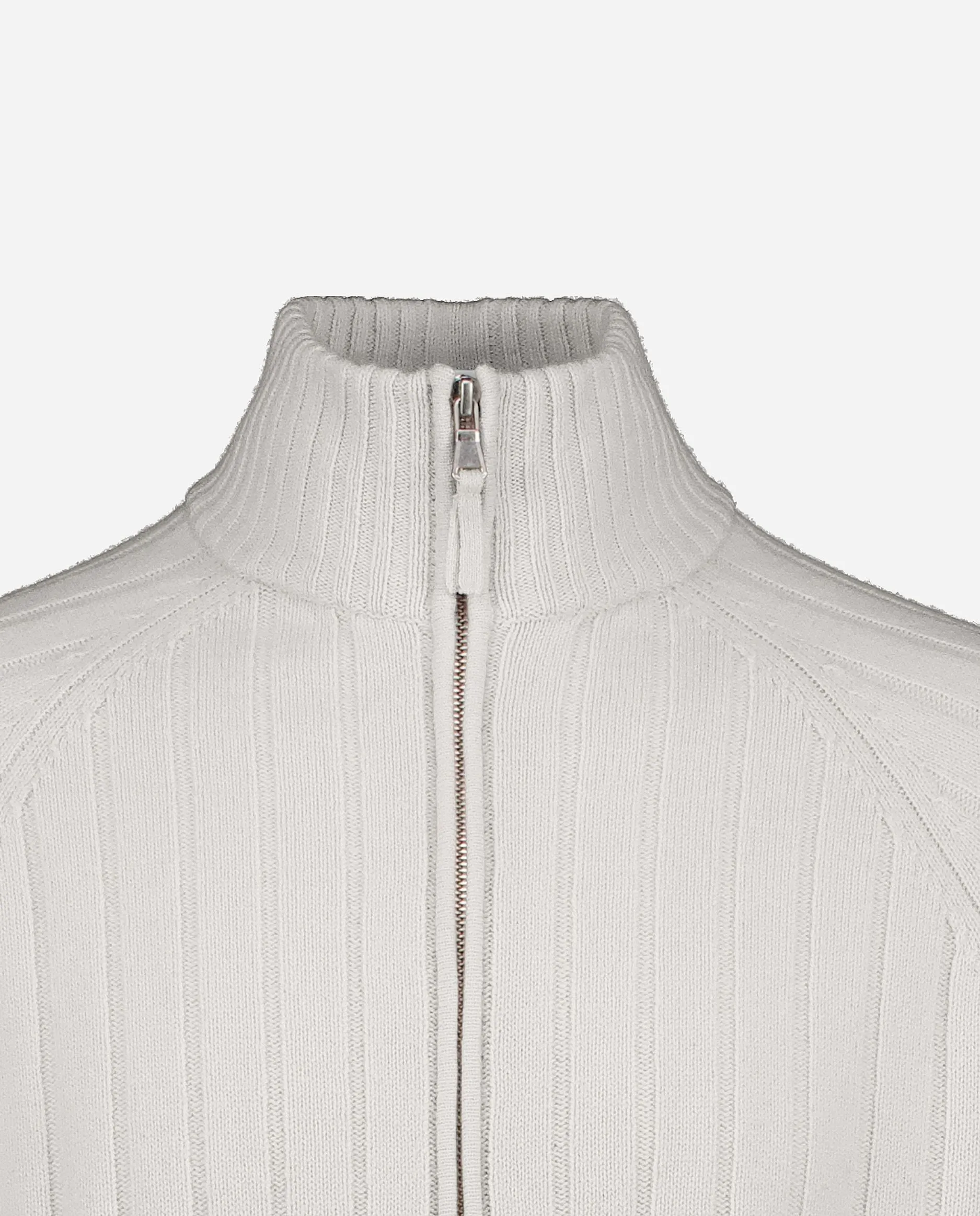 Reißveschluss Strickjacke aus Cashmere-Mischung in Grau