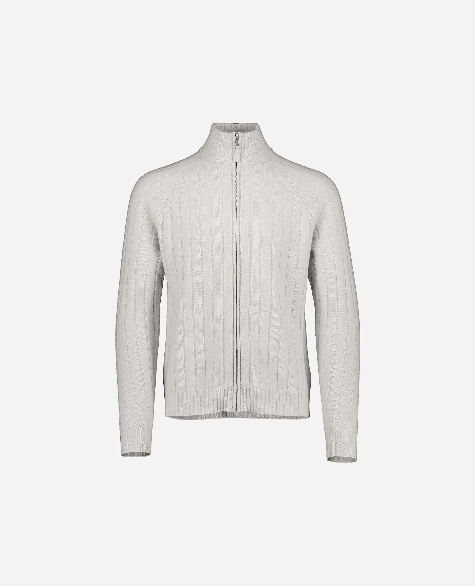 Reißveschluss Strickjacke aus Cashmere-Mischung in Grau