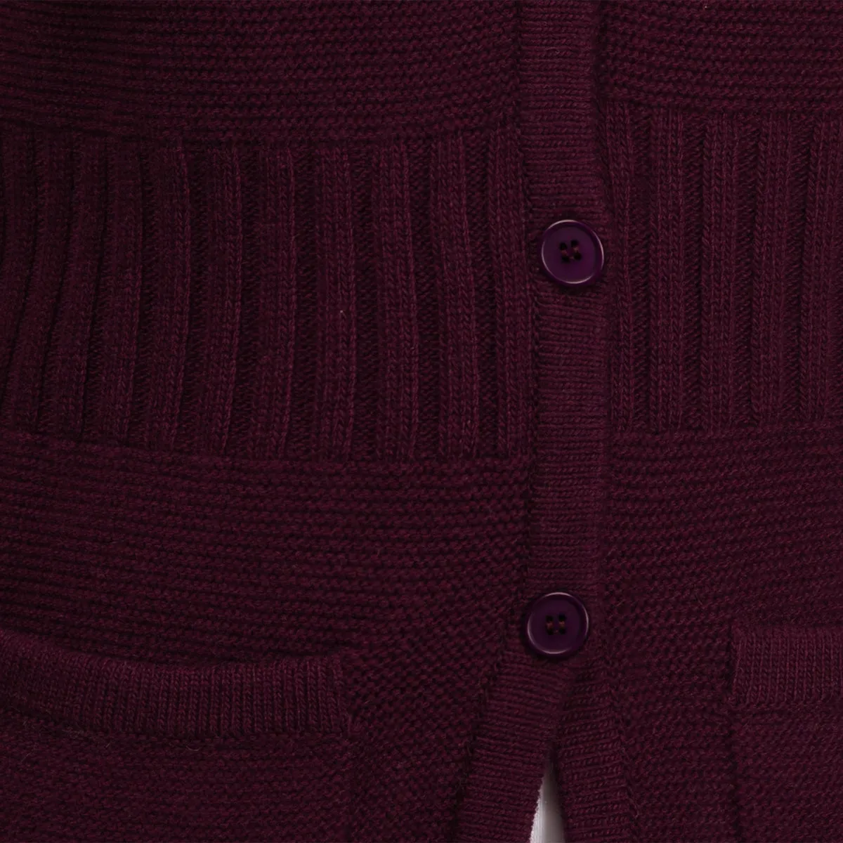 Rib Waist Long Cardigan in Merlot