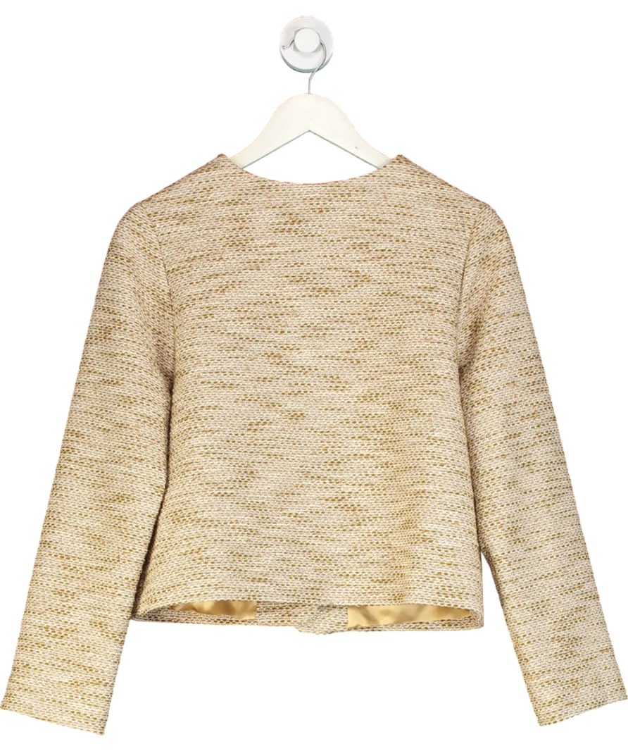 Rosae Paris Beige Le Gauthier Coffee Tweed Jacket UK 6
