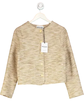 Rosae Paris Beige Le Gauthier Coffee Tweed Jacket UK 6