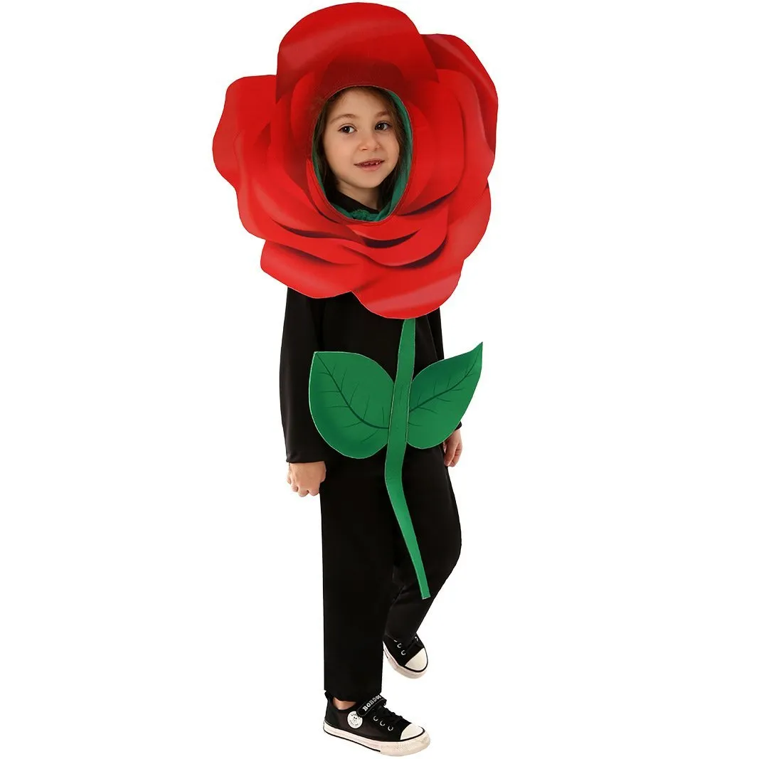 Rose Flower Children's Day Kids Jumpsuit Stage Party Cosplay Costumes
