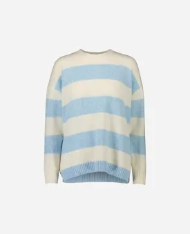 Rundhals Pullover aus Cashmere-Mischung in Weiß