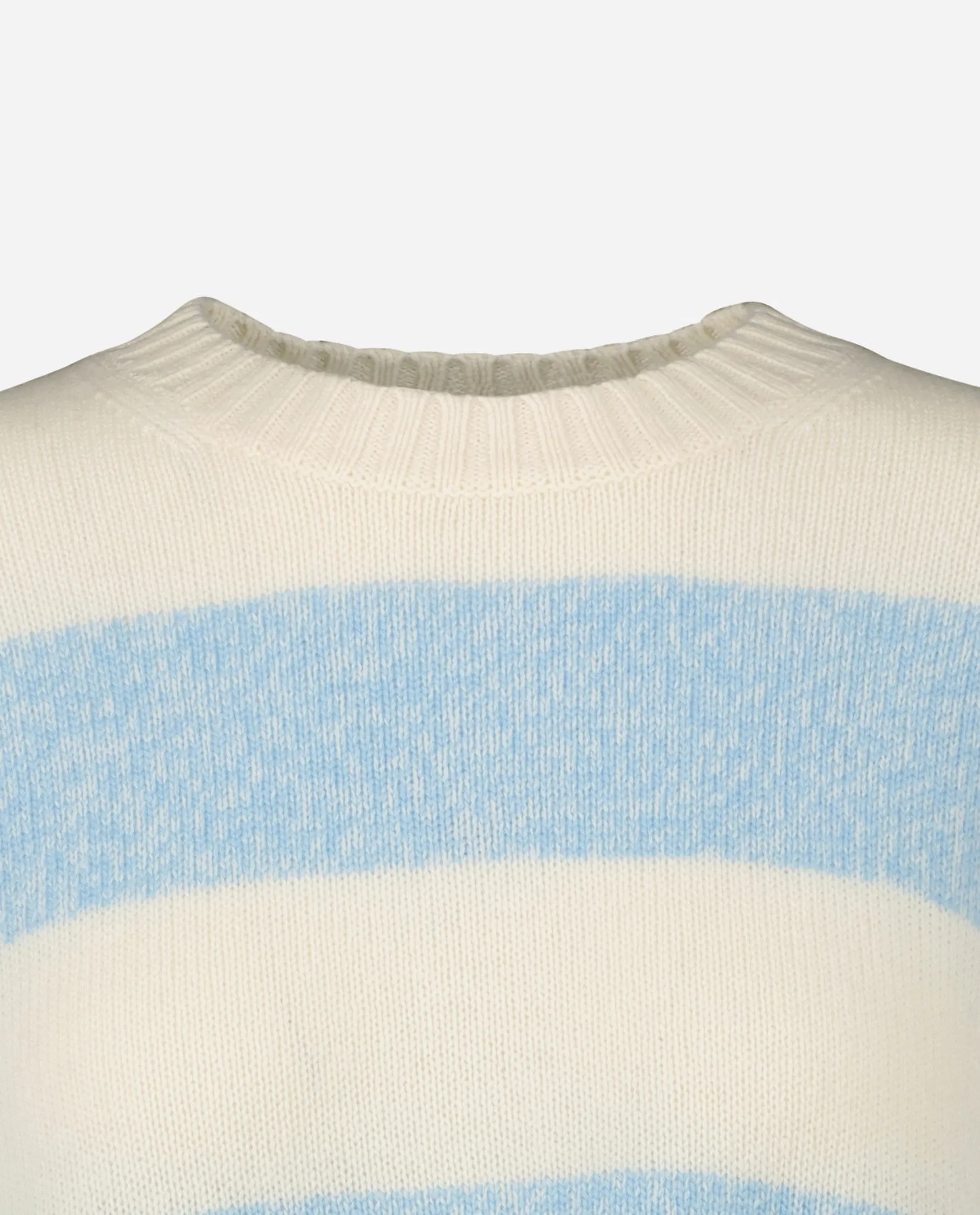 Rundhals Pullover aus Cashmere-Mischung in Weiß
