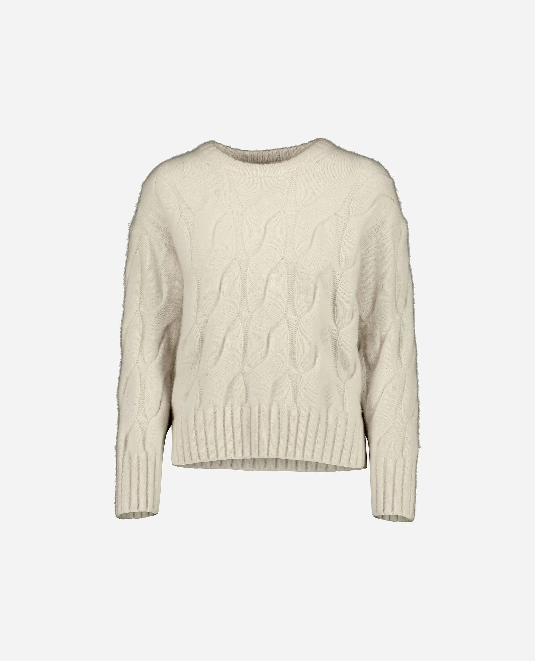 Rundhalsausschnitt Pullover aus Cashmere in Weiß