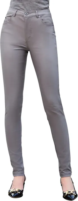 S P Y M Womens Stretchy Jeggings, Faux Leather Legging Pants with Pockets, Regular and Plus Size