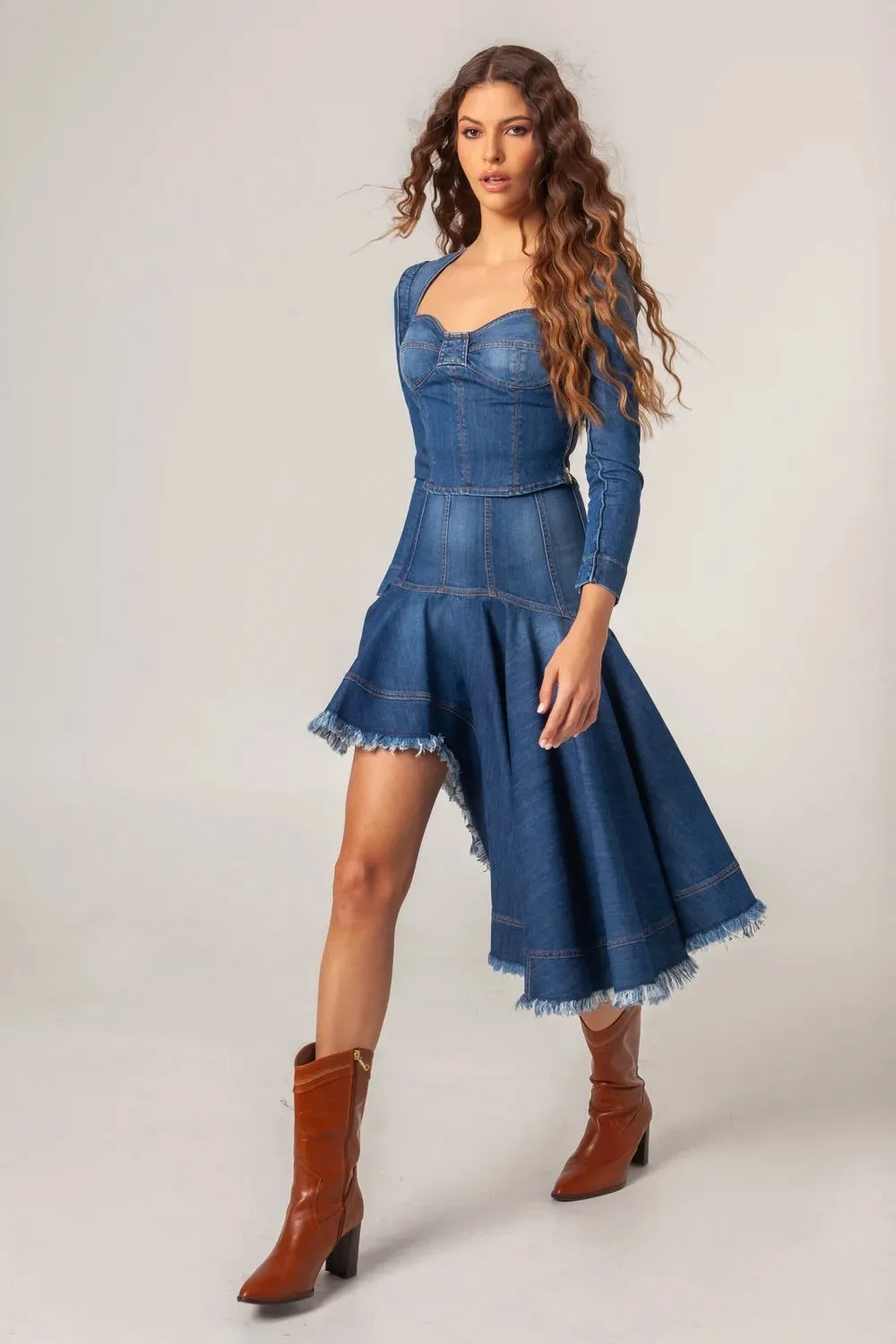 Saia Jeans Assimétrica - Masavi