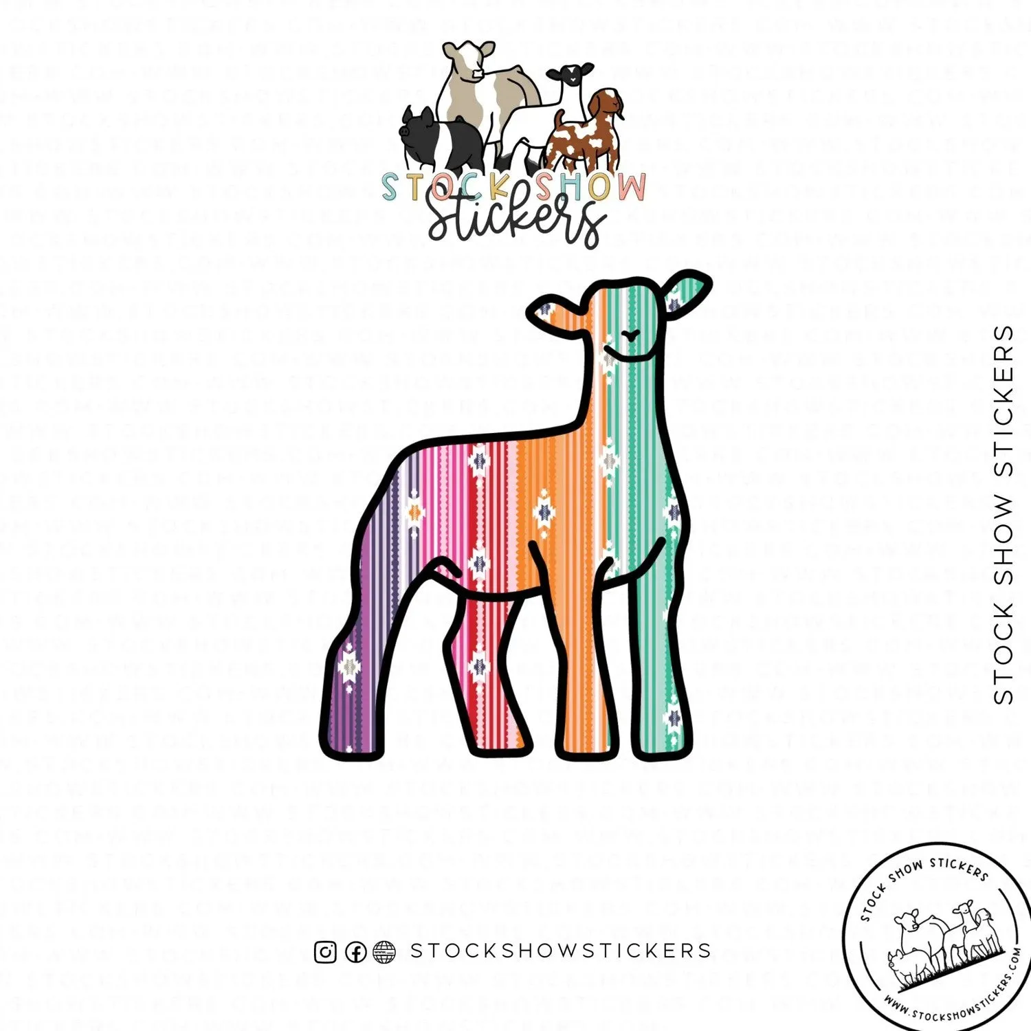 Serape Livestock Stickers