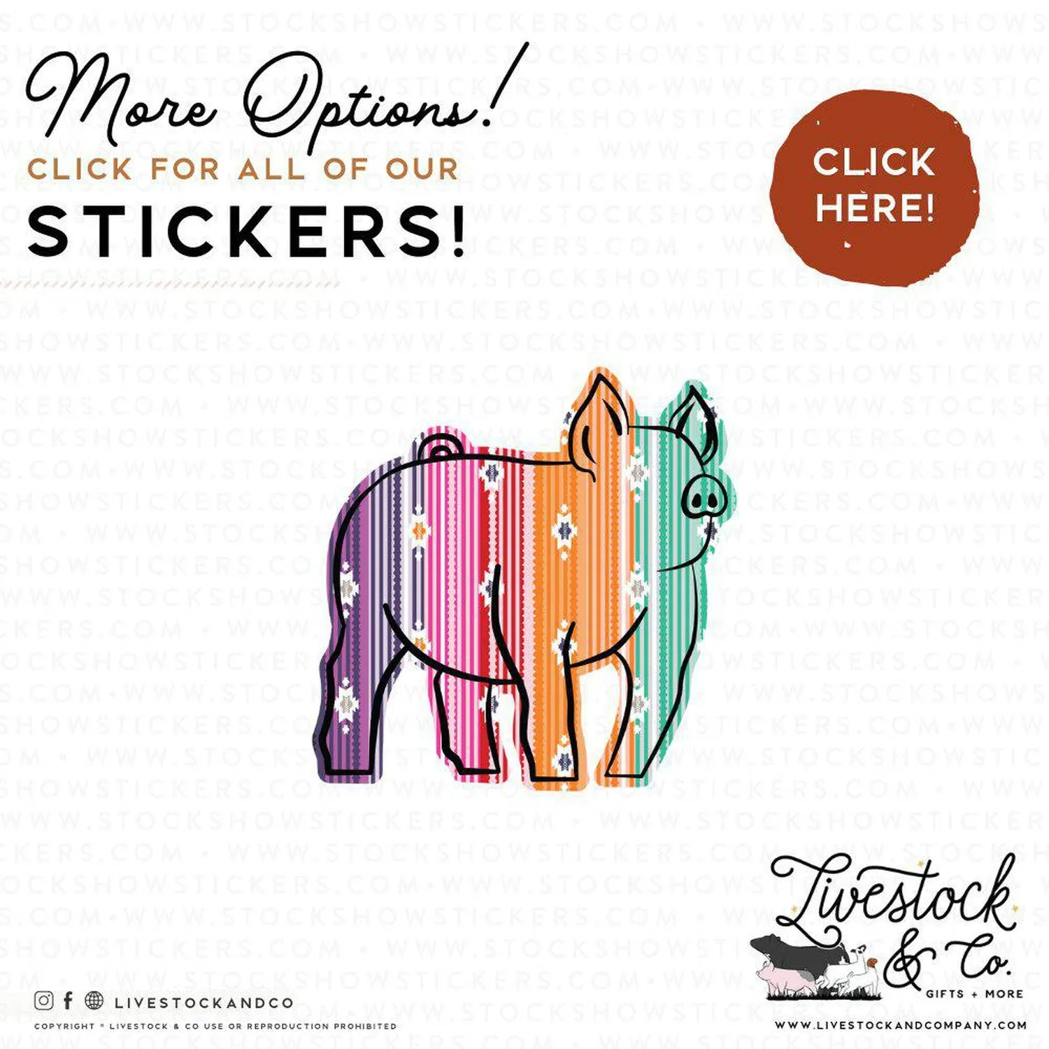 Serape Livestock Stickers