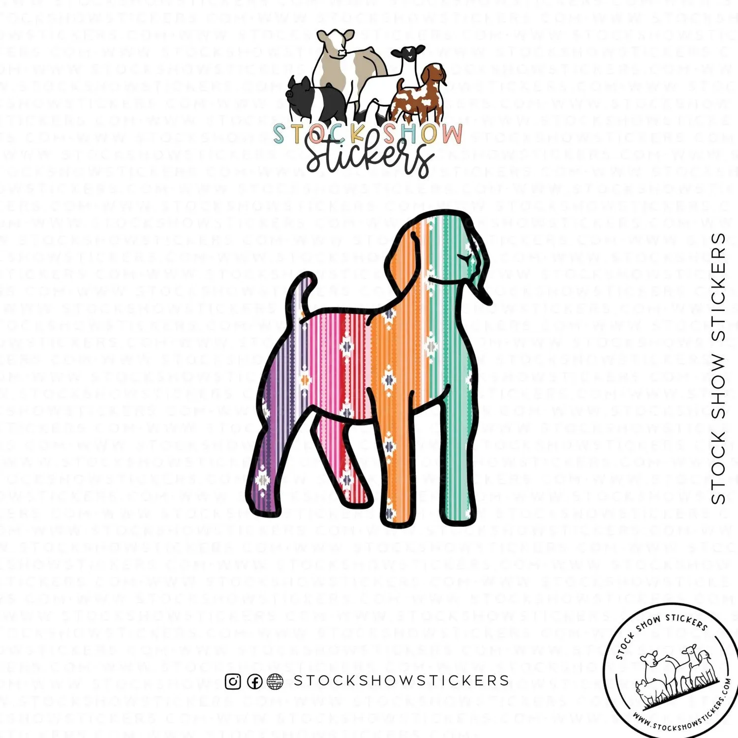 Serape Livestock Stickers
