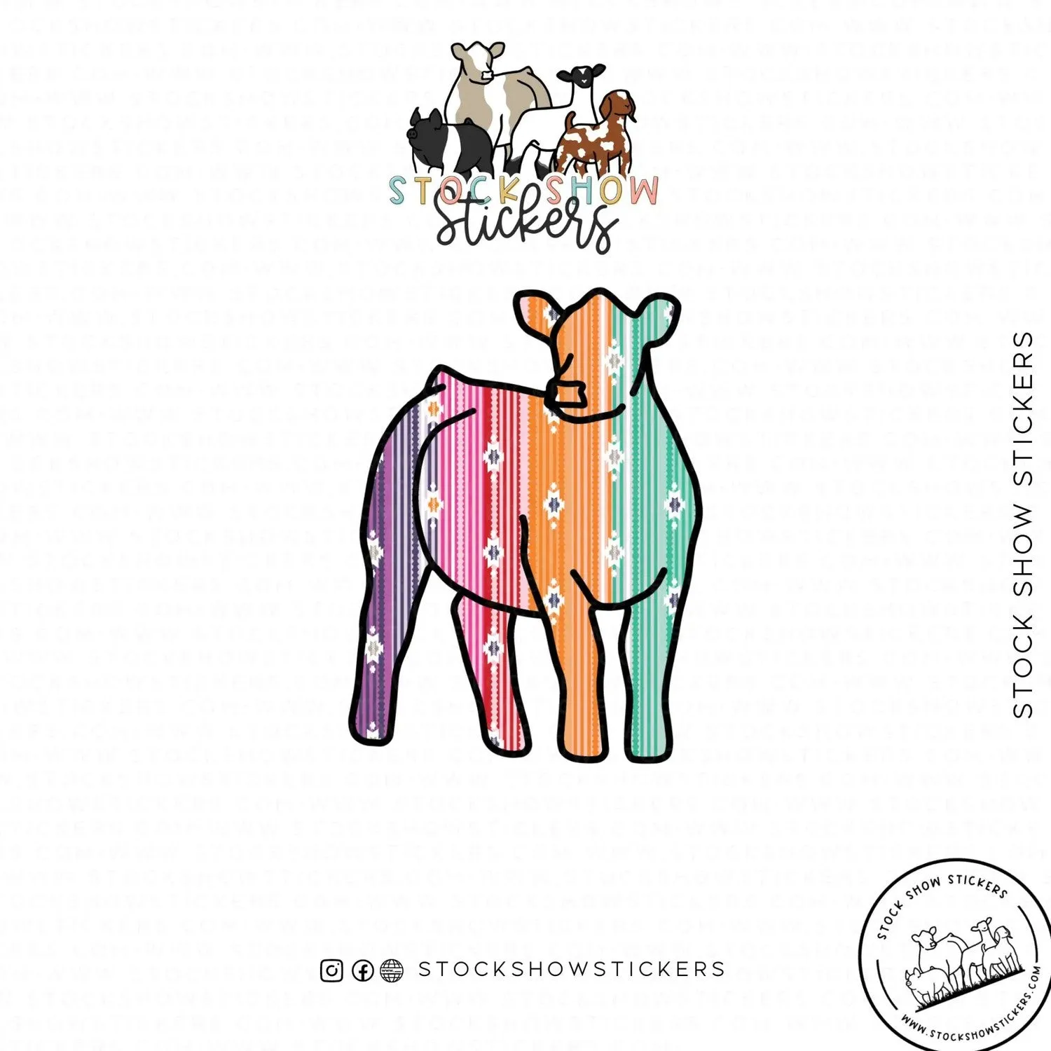 Serape Livestock Stickers