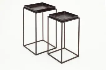 Set of 2 Side Tables Acero