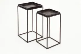 Set of 2 Side Tables Acero