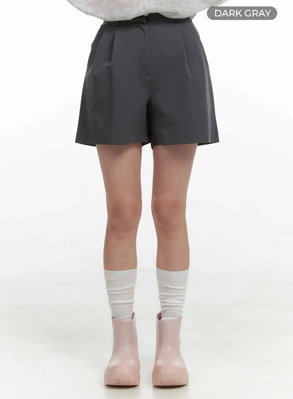 Solid Pintuck Short Slacks OL416