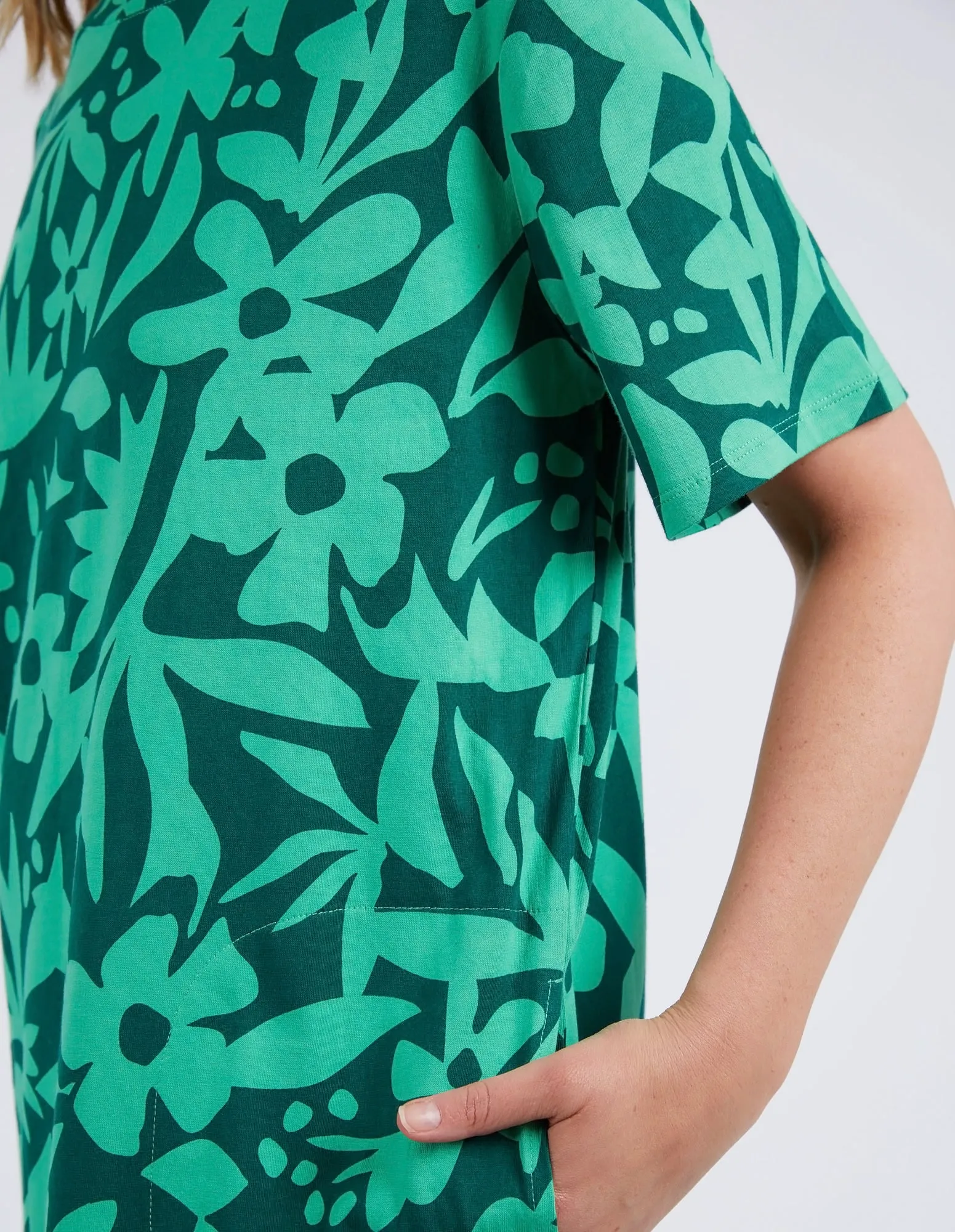 Stencil Floral Tee Dress Greenbriar Floral