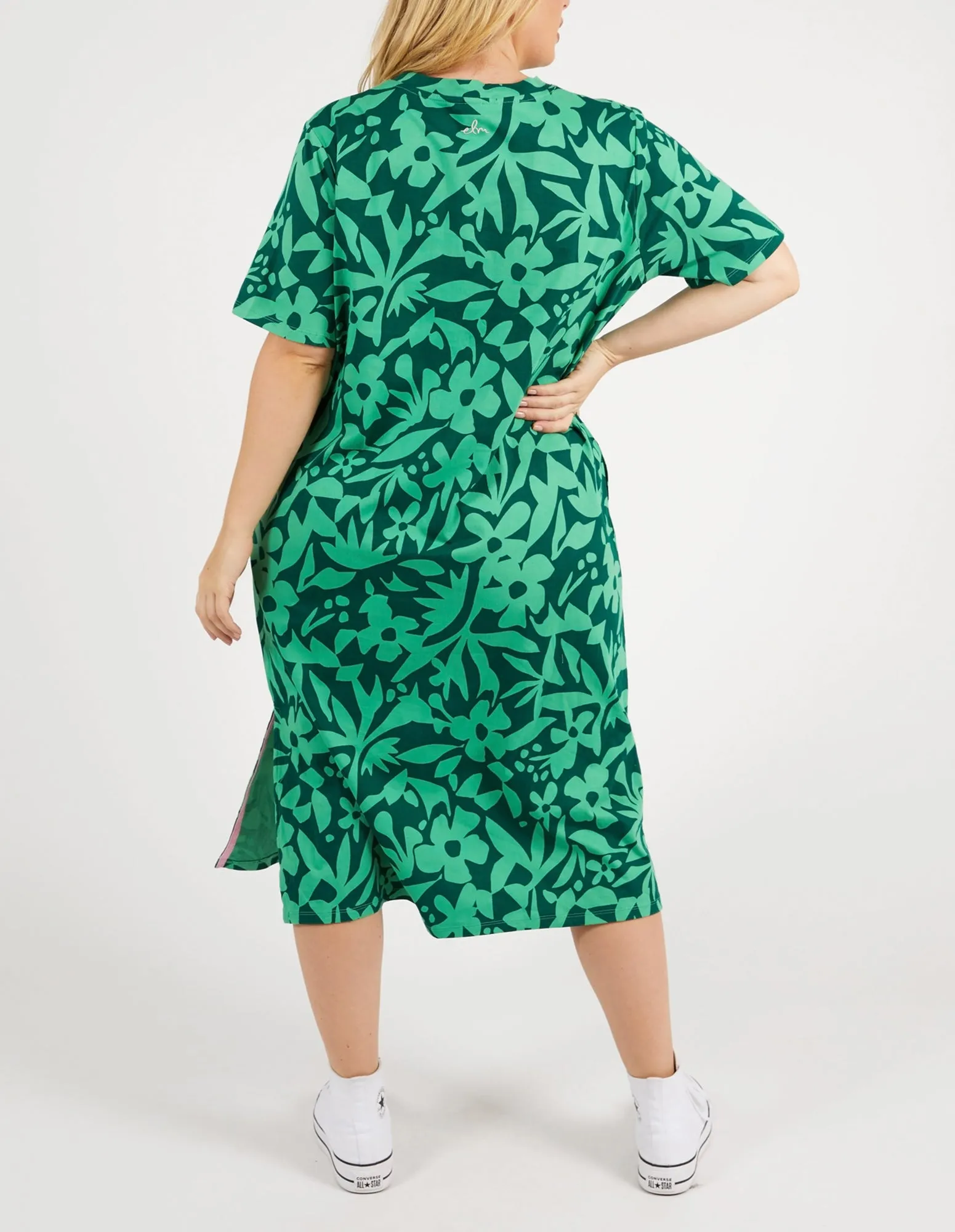 Stencil Floral Tee Dress Greenbriar Floral