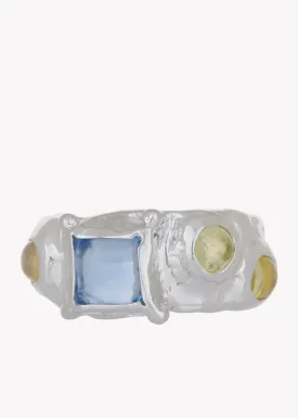 Suede Ring in Sterling Silver - Ice Blue Limoncello