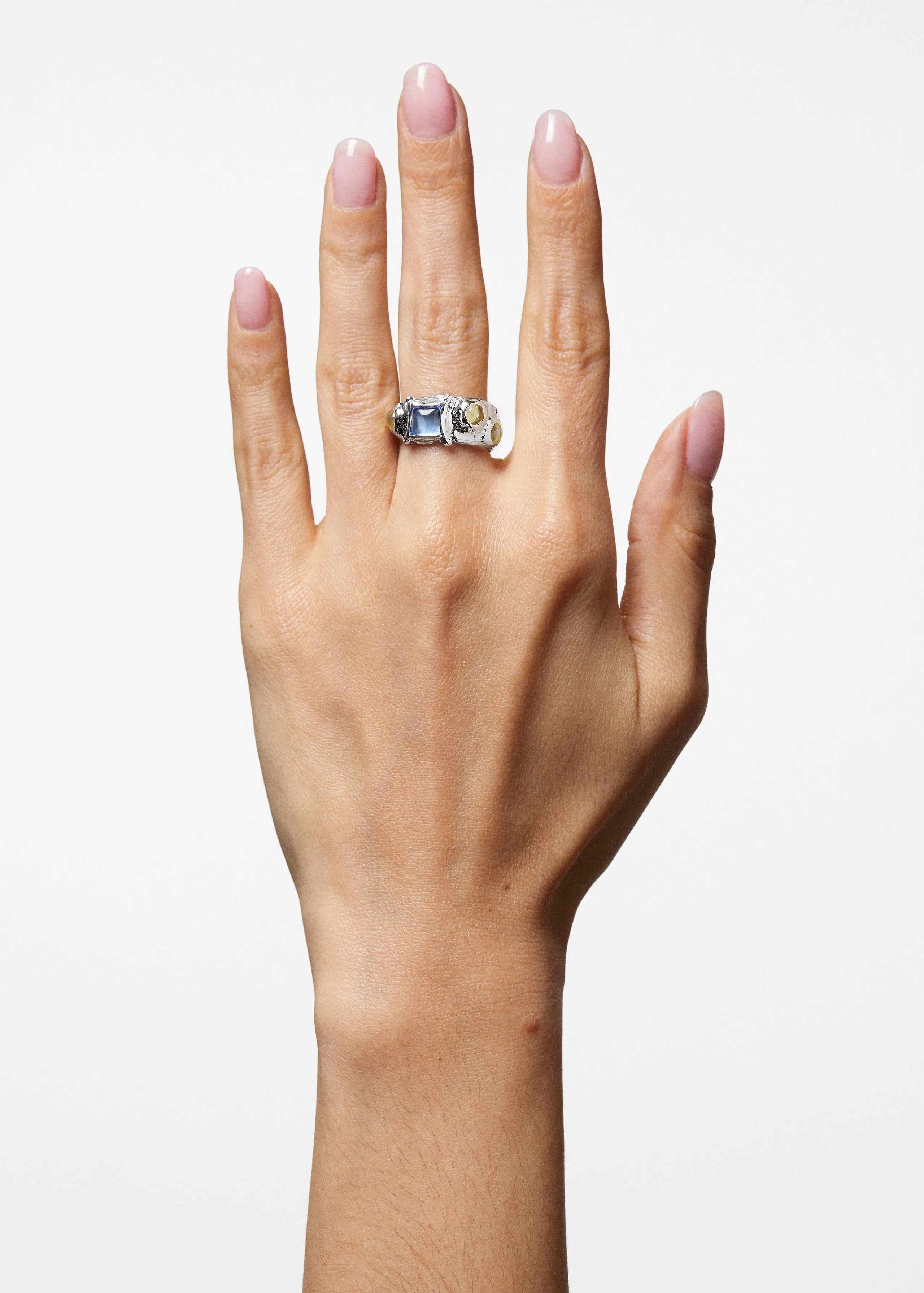 Suede Ring in Sterling Silver - Ice Blue Limoncello