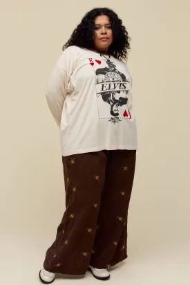 Sun Records X Elvis King of Hearts Merch Long Sleeve in Dirty White ES