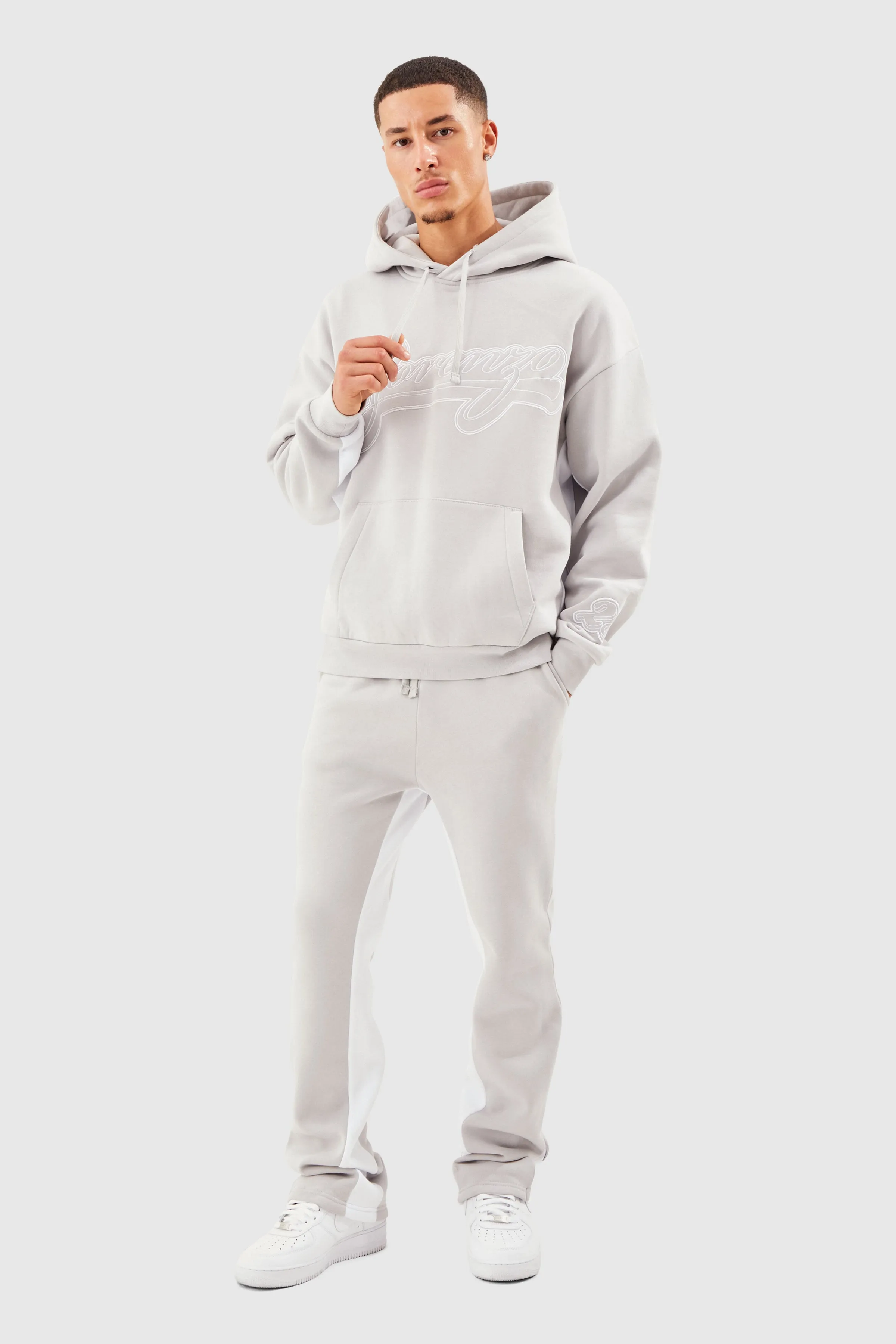 Grey and White Swish Joggers - Athletic Sweatpants