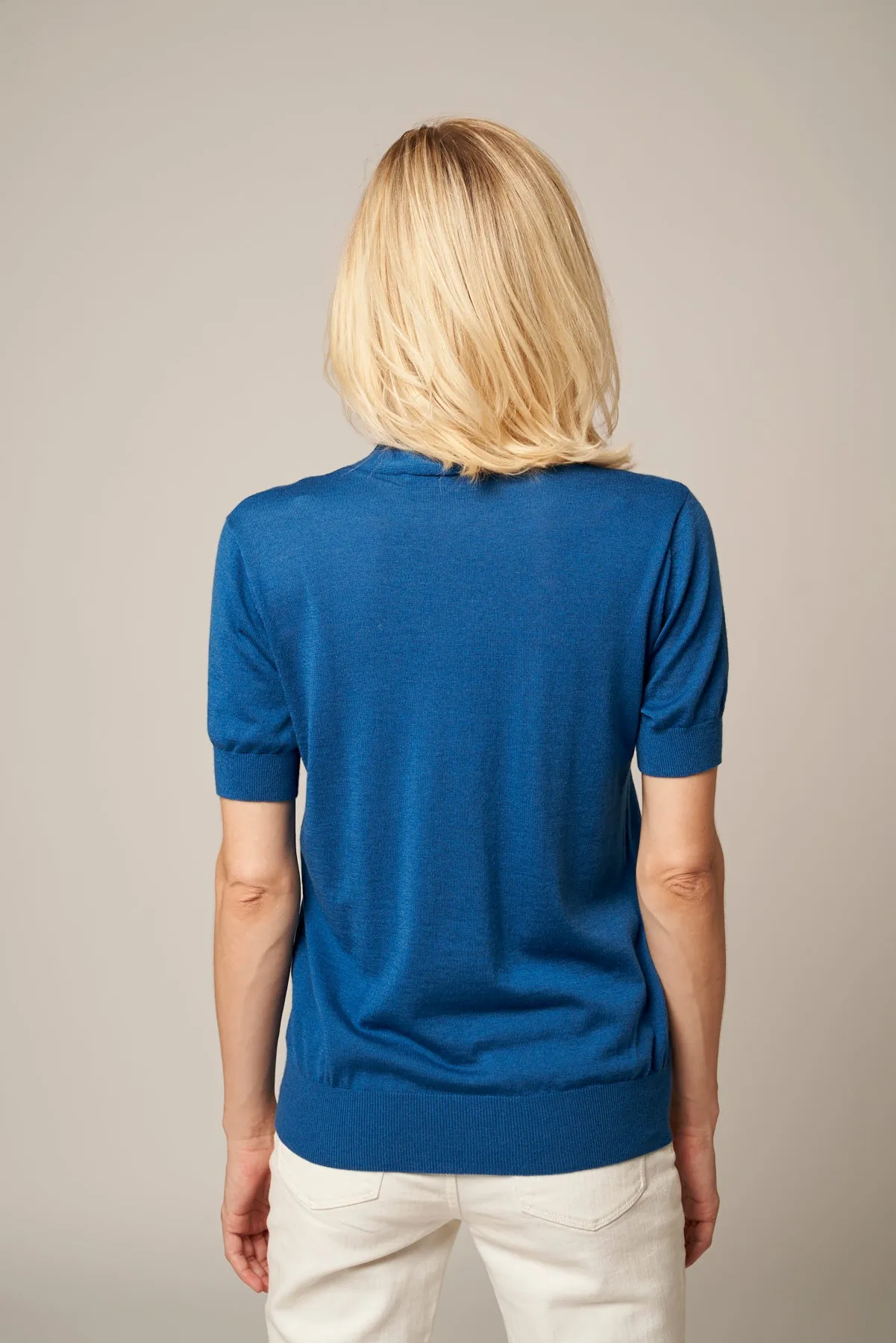 Tie Neck Worsted Cashmere Top