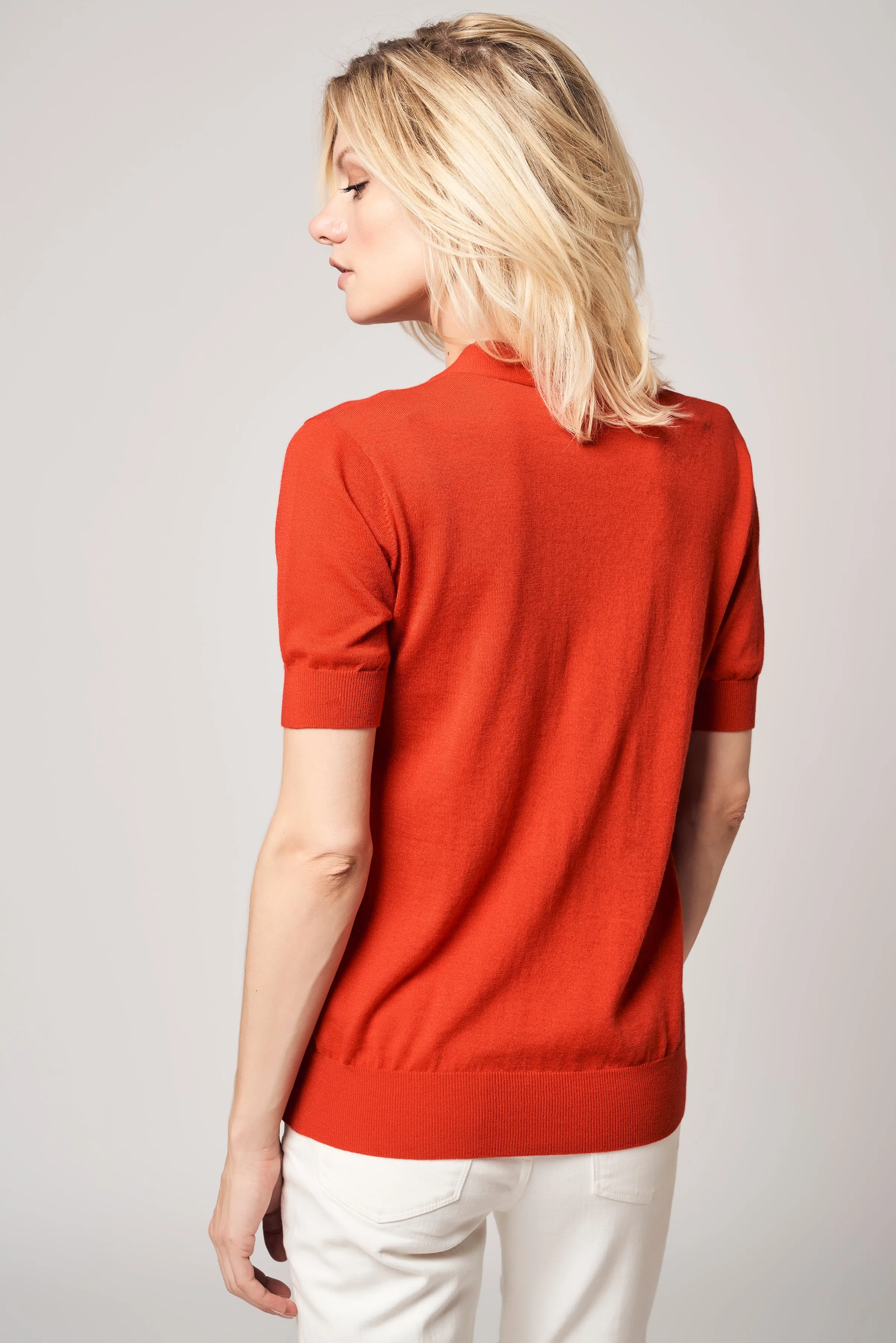 Tie Neck Worsted Cashmere Top