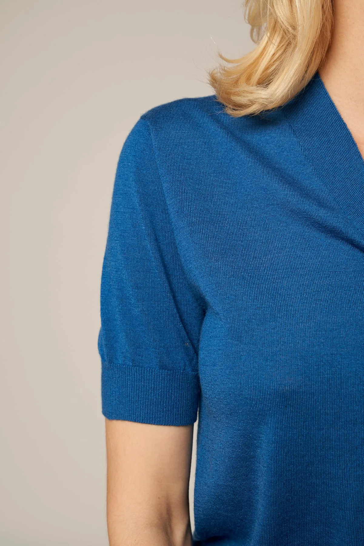 Tie Neck Worsted Cashmere Top