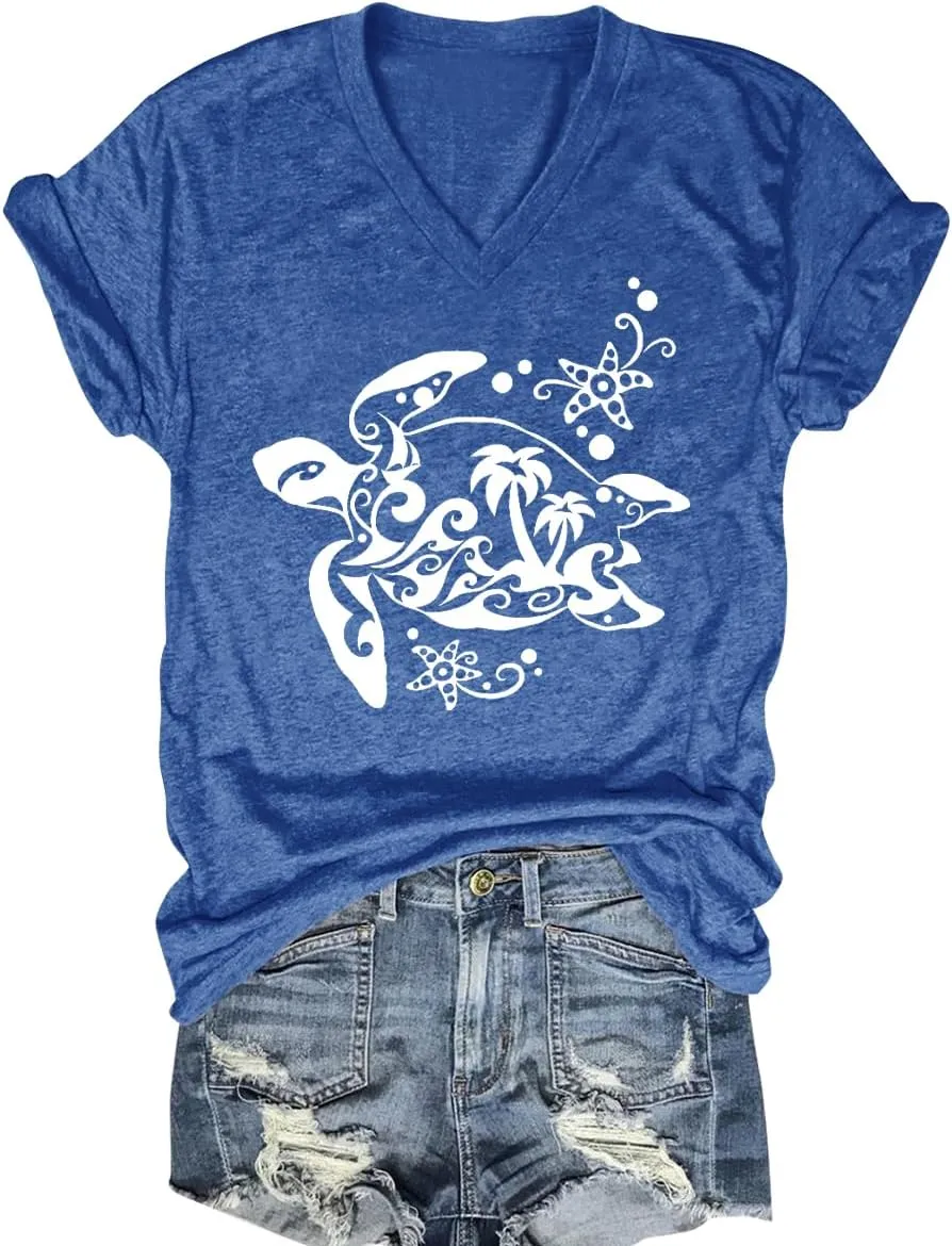 Women V Neck Sunflower Graphic Shirt Cute Dandelion Teen Girls Tee Tops Short Sleeve Cowgirls Casual T Shirts