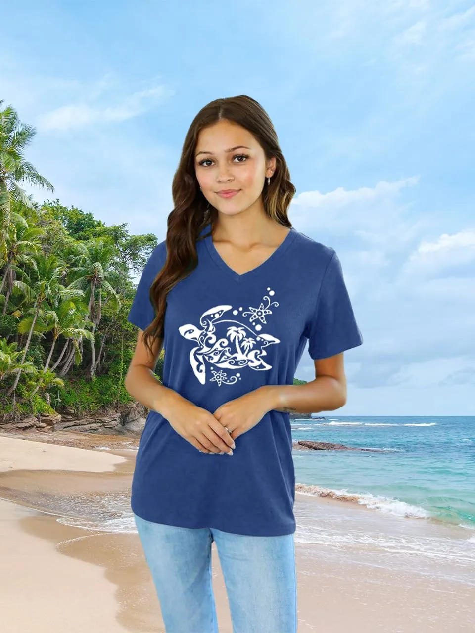 Women V Neck Sunflower Graphic Shirt Cute Dandelion Teen Girls Tee Tops Short Sleeve Cowgirls Casual T Shirts